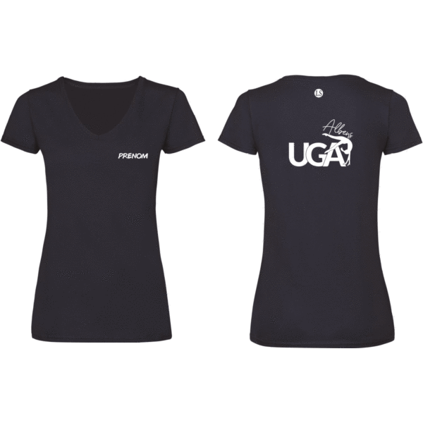 TEE-SHIRT MARINE col V (adultes) UGA (avec prénom inclus)