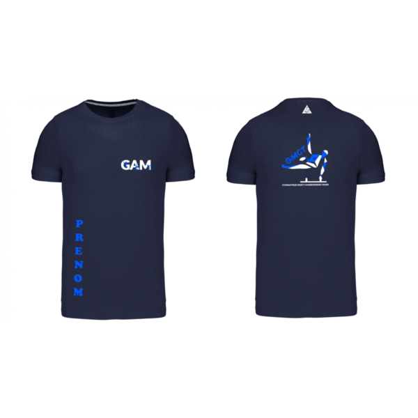 Tee-Shirt Bleu Marine GMCT GAM +Prénom Inclus